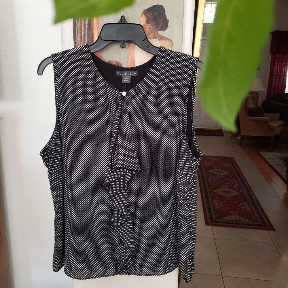 Dot Print Flounce Top